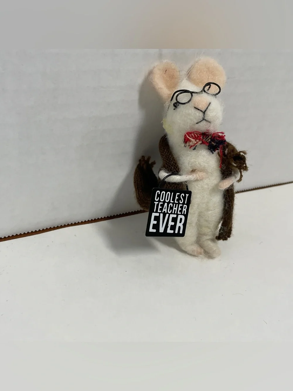 Primitives By Kathy Felt Mice Ornament “Coolest Teacher Ever ” Critter, Male